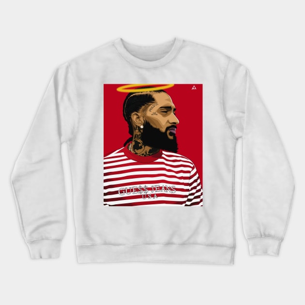 NIPSEY HUSSLE Crewneck Sweatshirt by stooldee_anthony@yahoo.com